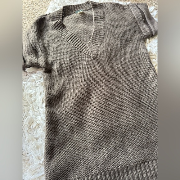 J. Crew Alpaca Blend V-Neck Short Sleeve Knit Tunic Sweater - Picture 6 of 6